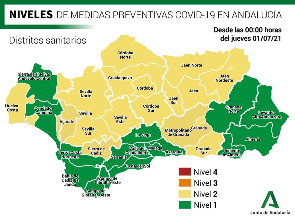 Risikostufen Provinz Málaga