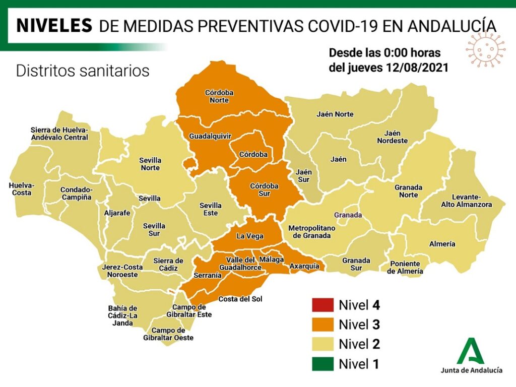 Risikostufen Andalusien