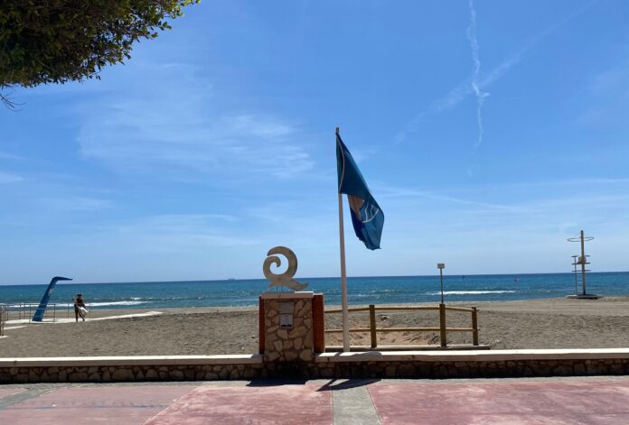 Blaue Flagge in Málaga