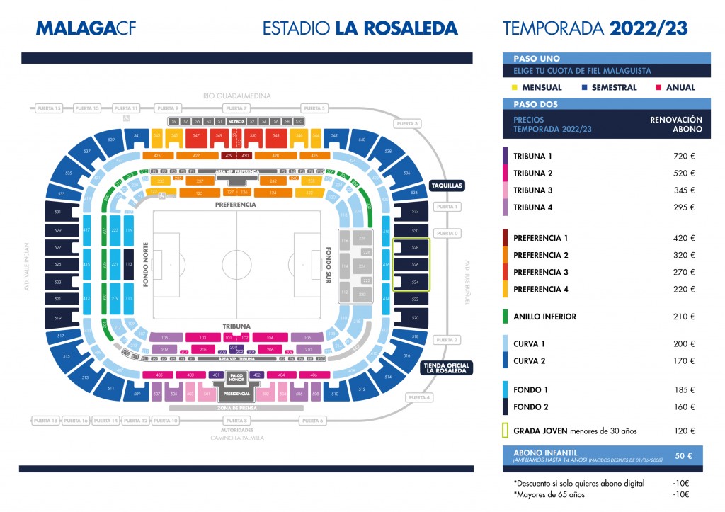 Dauerkartenpreise FC Málaga 2022 2023