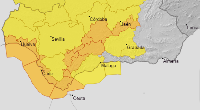 Wetterwarnung in Andalusien