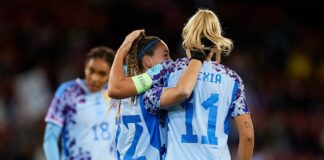 Spanische Fußballerinnen in Málaga