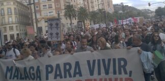 Demo in Málagas Innenstadt