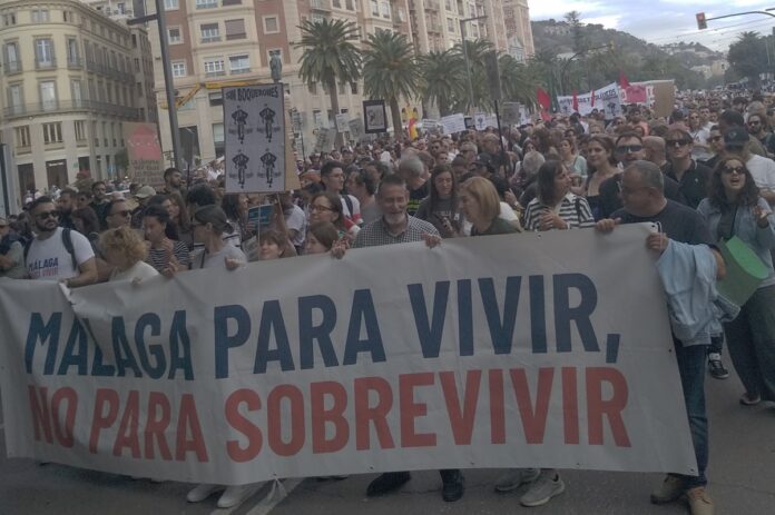 Demo in Málagas Innenstadt