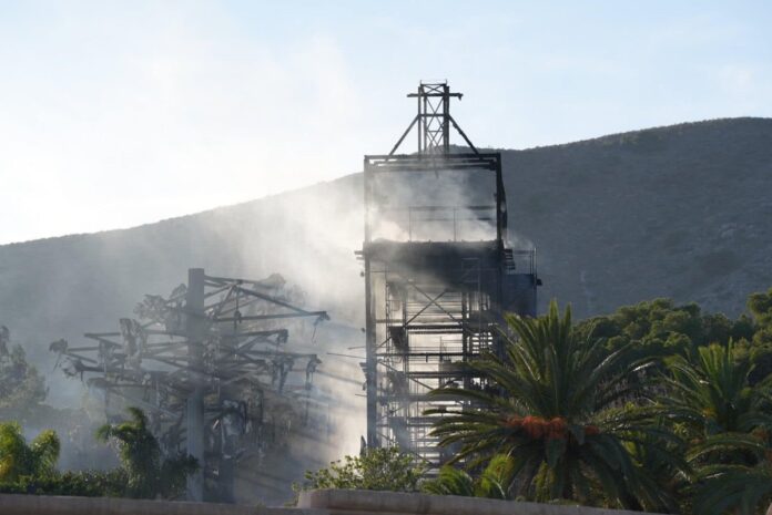 Brand im Aqualand Torremolinos