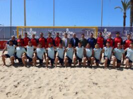 Spanien Beachsoccer Training Torrox
