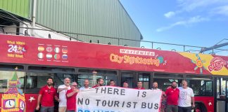Streik Málaga Touristenbus