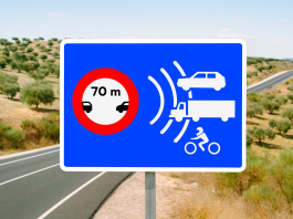 Abstands-Kontrolle Straßen Spanien