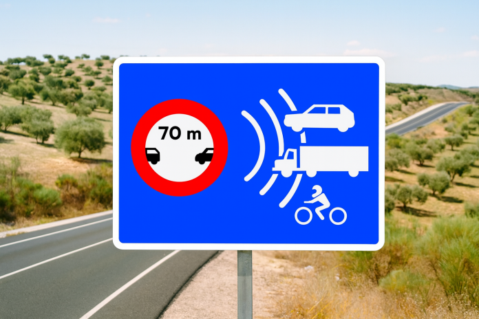 Abstands-Kontrolle Straßen Spanien