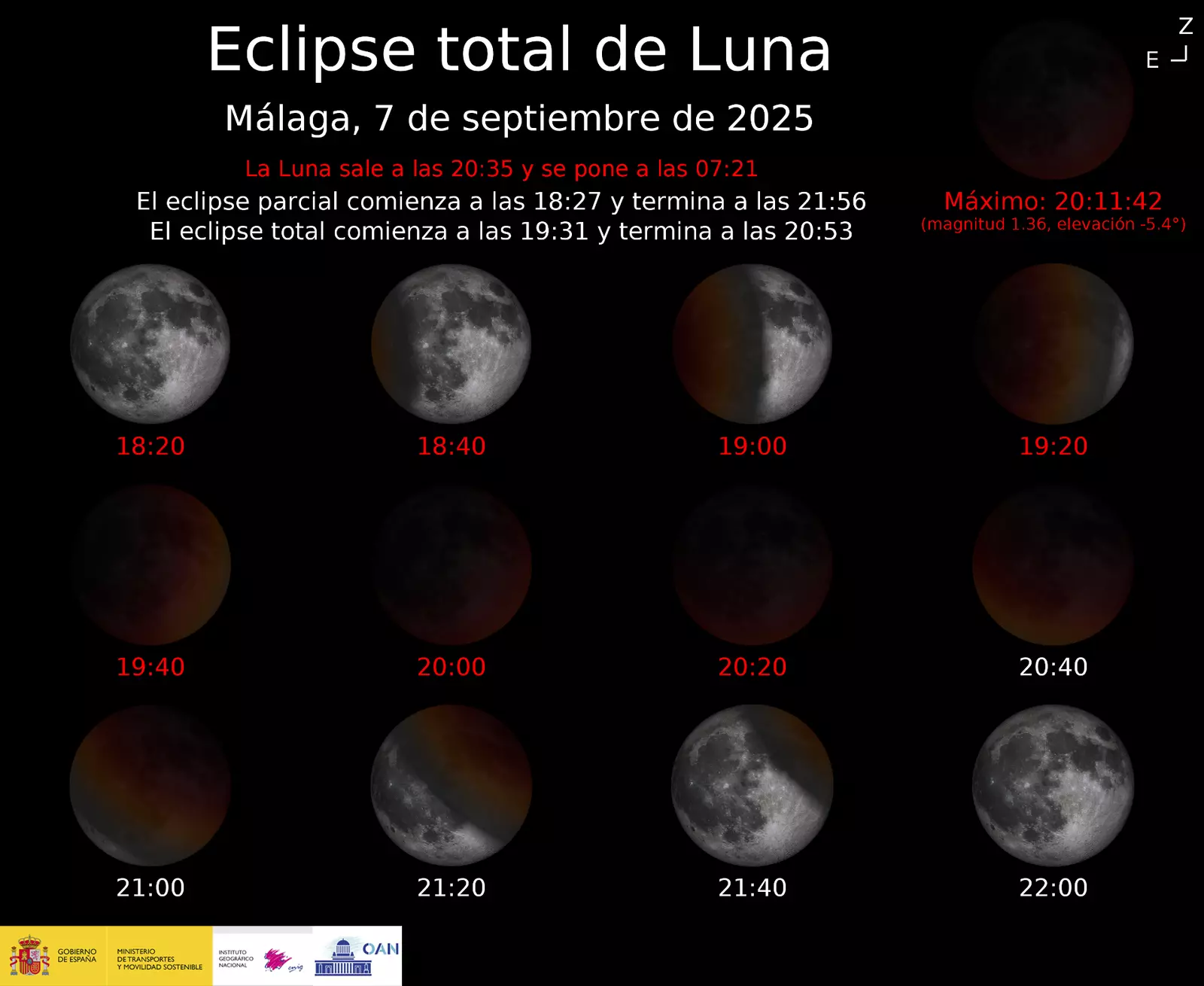 Hier kann man am Sonntag in Málaga die Mondfinsternis am besten sehen Mondfinsternis Málaga 2025