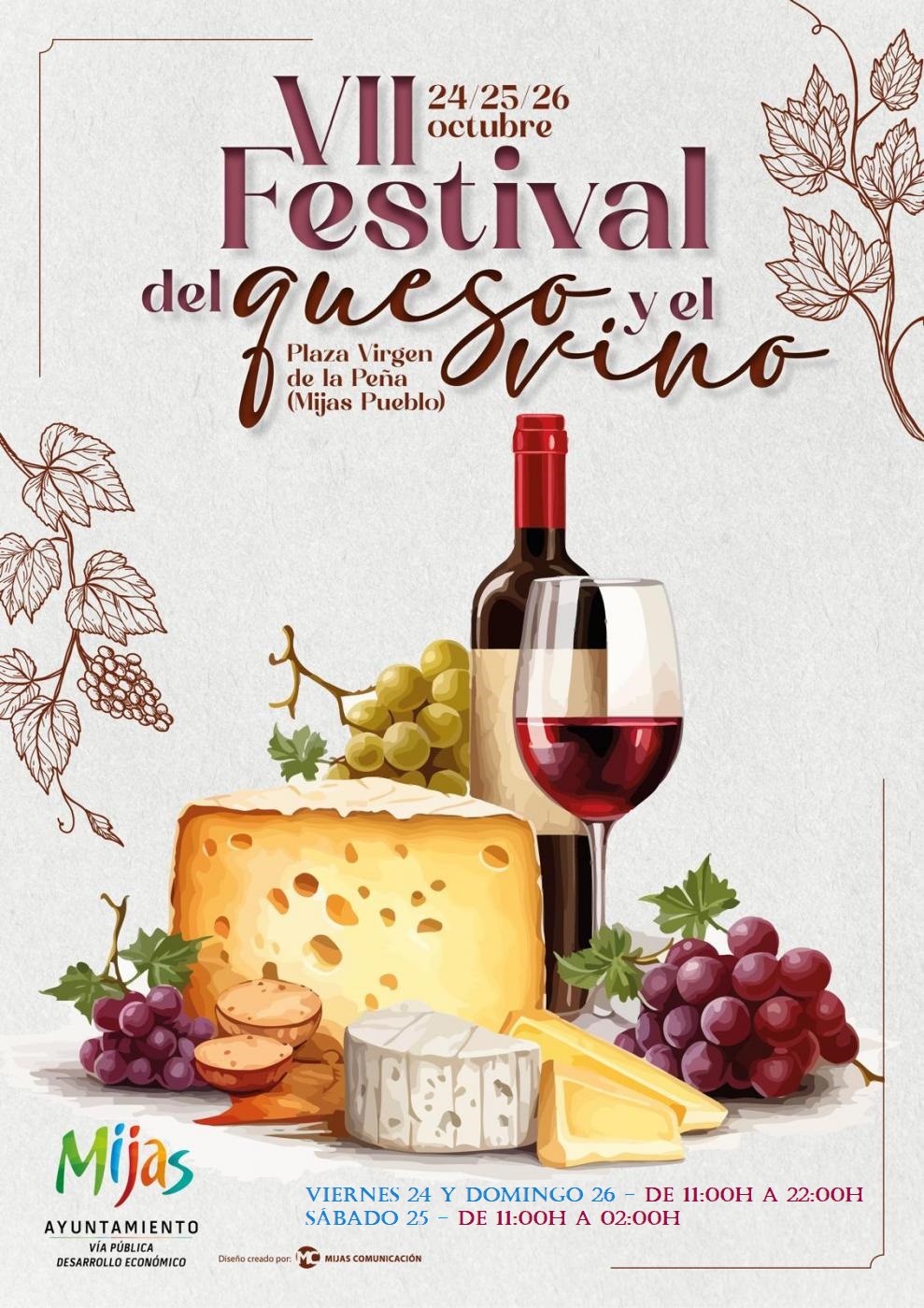 Mijas Pueblo lädt am Wochenende zur siebten Ausgabe des Festival del Queso y el Vino ein Käsefestival Mijas 2025