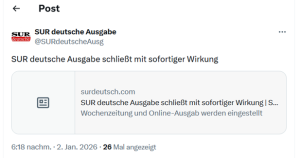 Schließung SUR deutsche Ausgabe