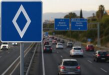 Verkehrszeichen mit Raute in Spanien