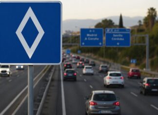 Verkehrszeichen mit Raute in Spanien