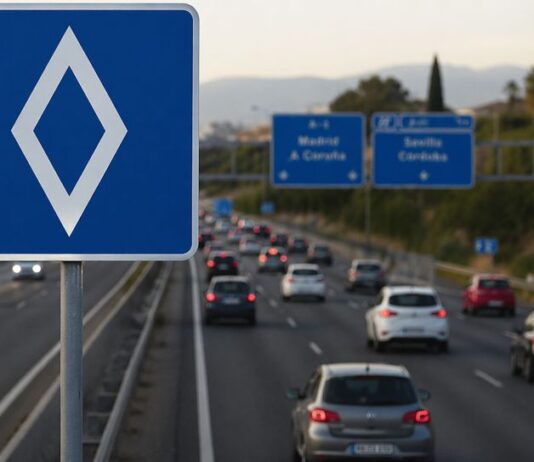 Verkehrszeichen mit Raute in Spanien