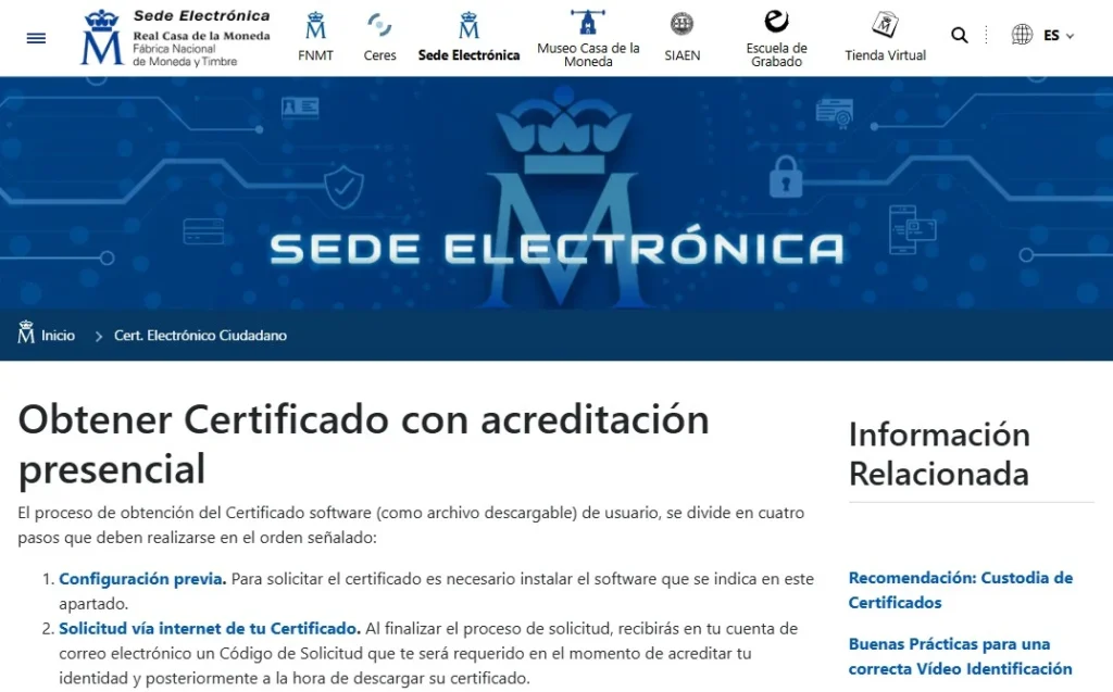 Digitales Zertifikat in Spanien