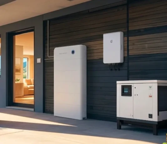 PV-Anlage in Spanien, Batteriebank und Notstromgenerator