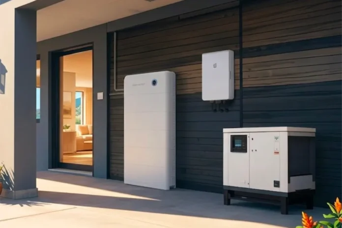 pv-anlage PV-Anlage in Spanien, Batteriebank und Notstromgenerator