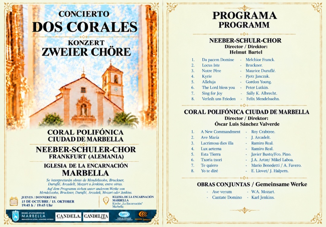 Chorkonzert Marbella Benahavís Oktober 2026 